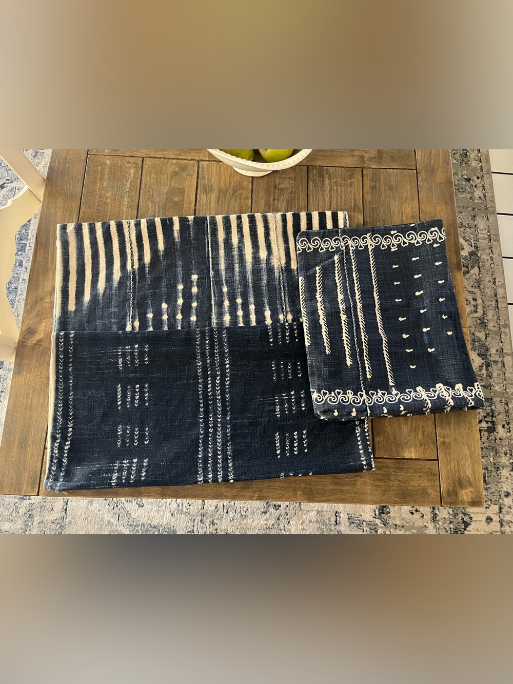 Pottery Barn Bundle of 3 Indigo Patterned Pillow Covers